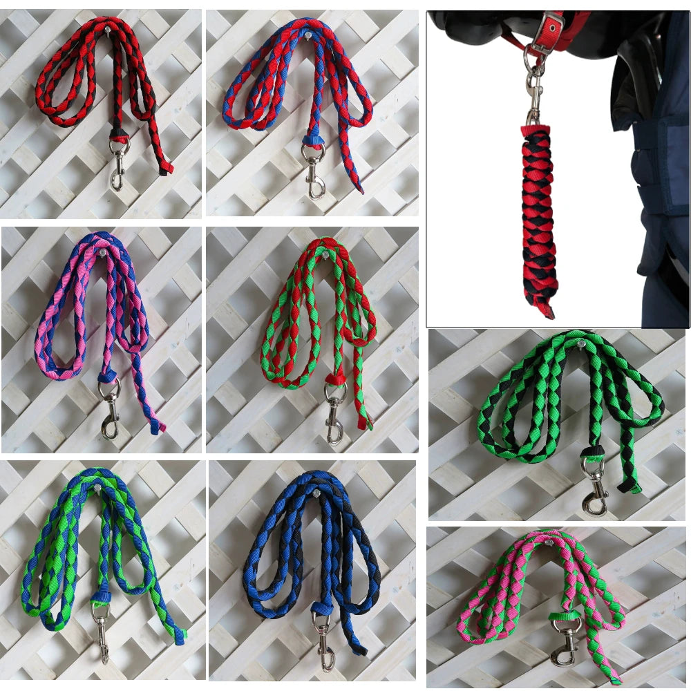 16mm thick pull horse rope plus thick silver alloy big hook horse rope four strand braided pet leash