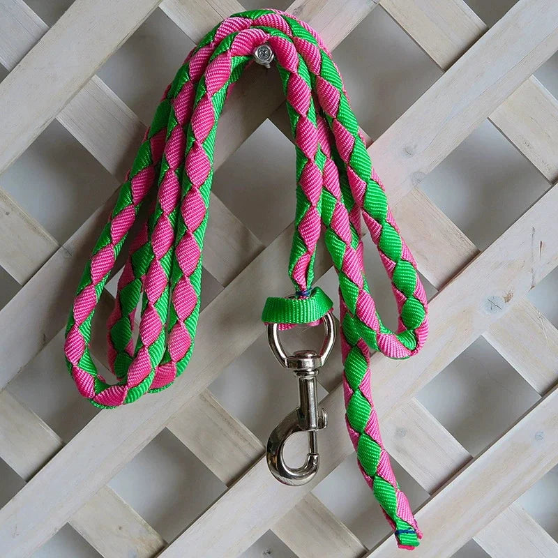 16mm thick pull horse rope plus thick silver alloy big hook horse rope four strand braided pet leash