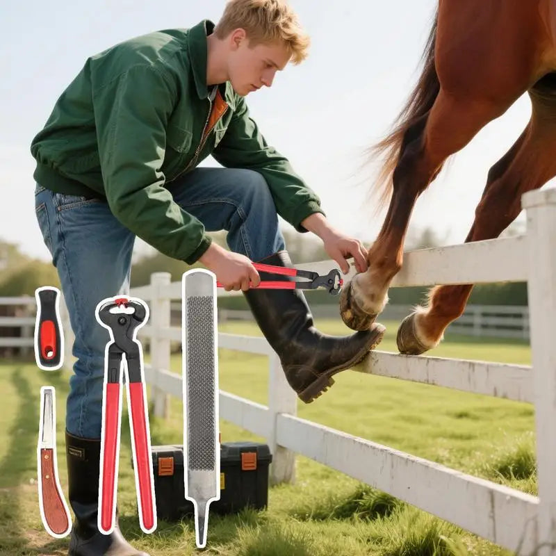 Goat Hoof Trimmer Detailing Tools For Cows Anti-Slip Professional Nail Palm Set For Equine Livestock Barn Grooming Shearing