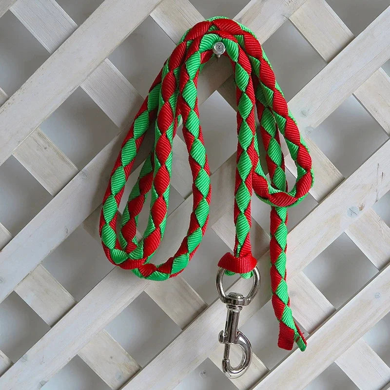 16mm thick pull horse rope plus thick silver alloy big hook horse rope four strand braided pet leash